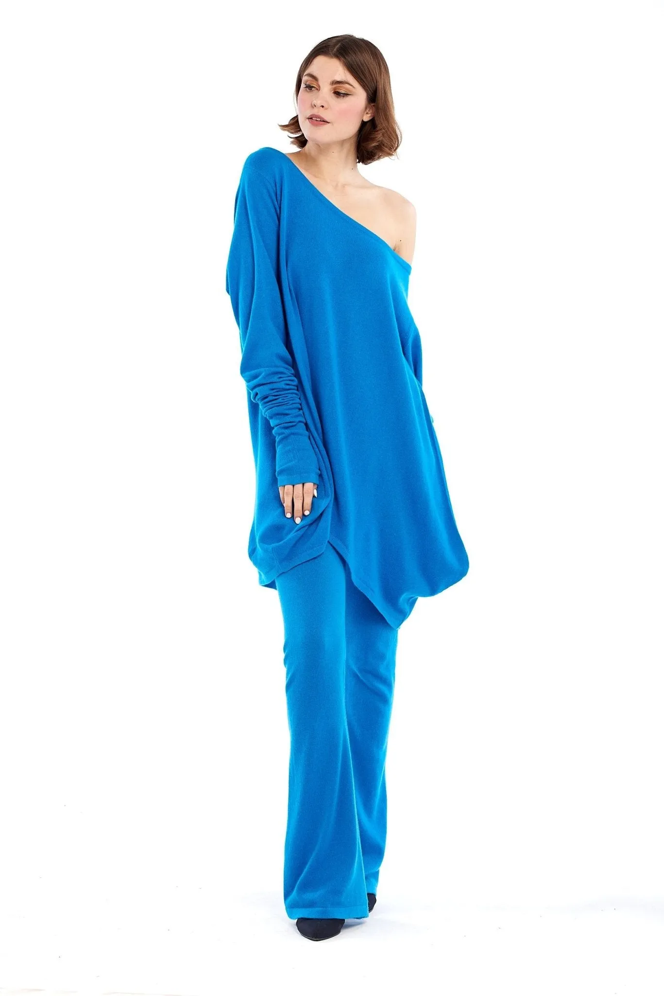 100% CASHMERE SOUL YOGA PANTS SKY BLUE