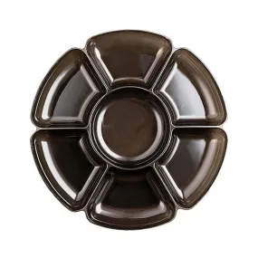 16" Round 7 Sectional Tray Black