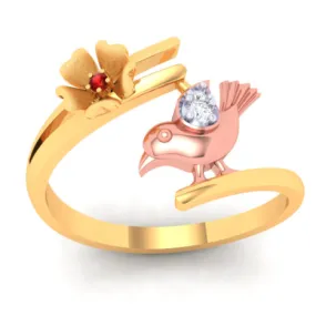 22k Beautiful Gold Ring With A Yellow Gold Bird From Online Exclusive