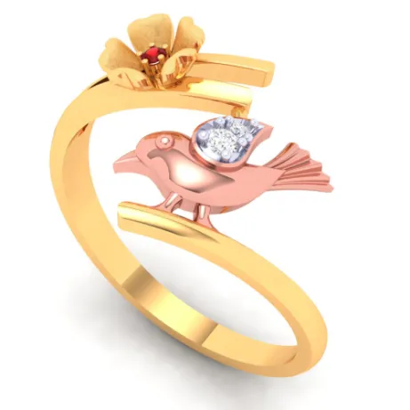 22k Beautiful Gold Ring With A Yellow Gold Bird From Online Exclusive