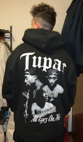 2pac BackPrint Oversize Casual Wear Fleece Pullover Drawstring Hoodie For Mens