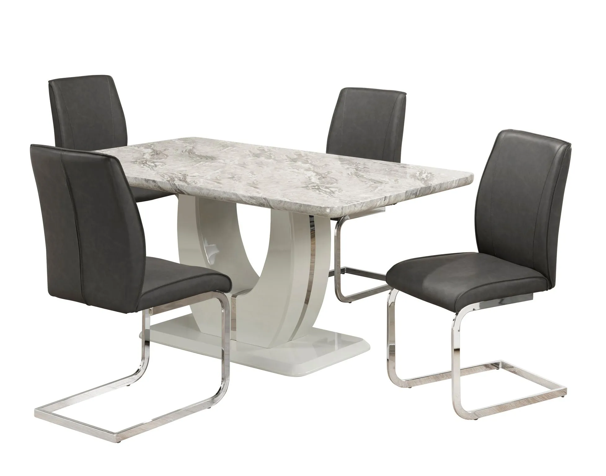 5-Piece Dining Set - Grey