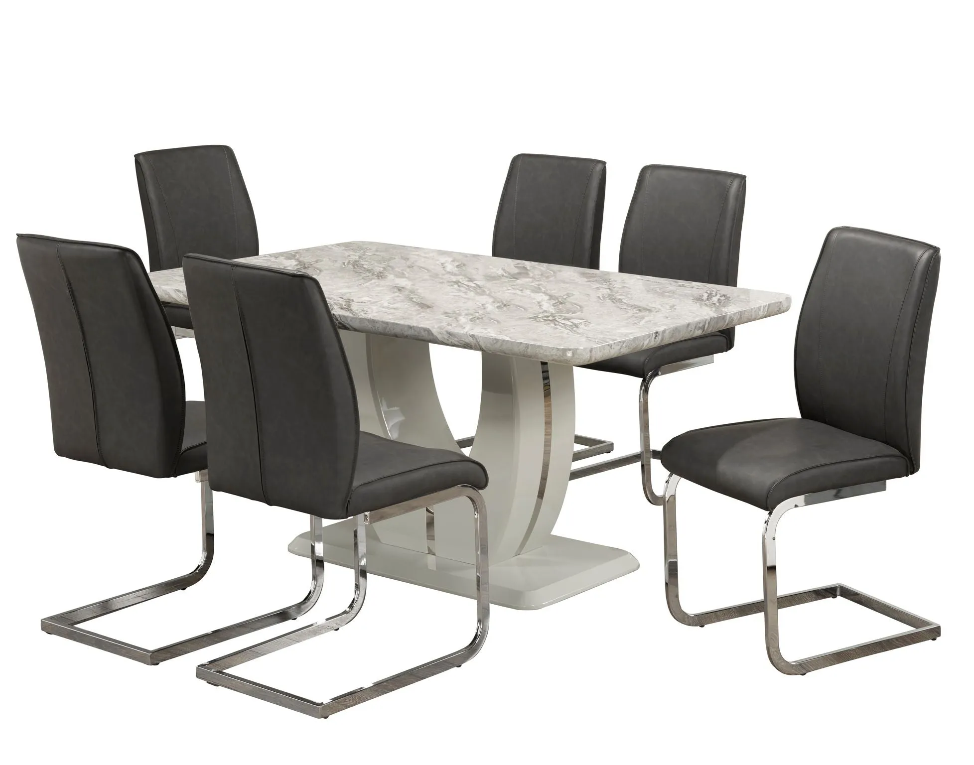 7-Piece Dining Set - Grey