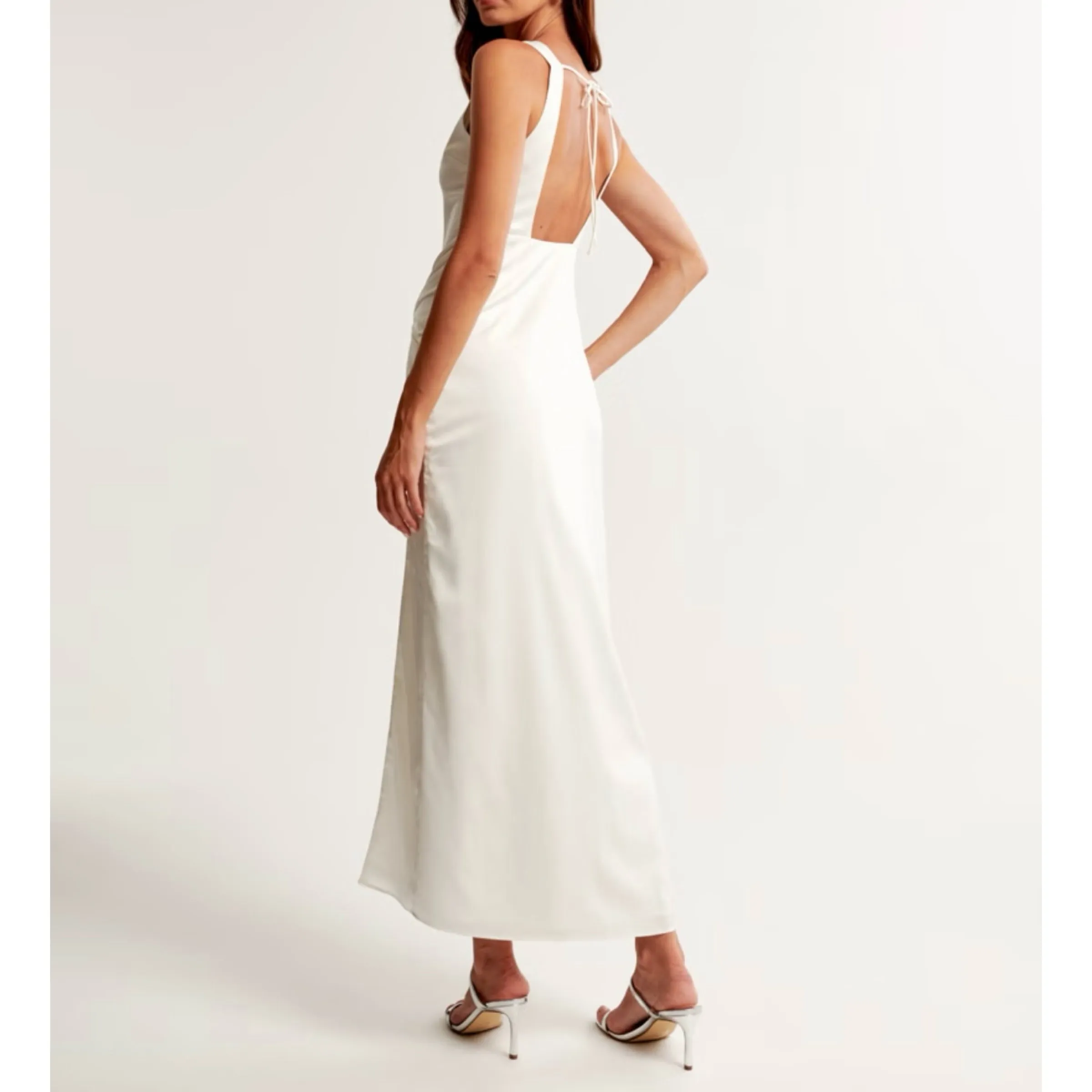 ABERCROMBIE & FITCH Draped Skirt Maxi Dress White Size Small