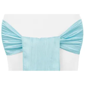 Accordion Crinkle Taffeta Chair Sash - Baby Blue