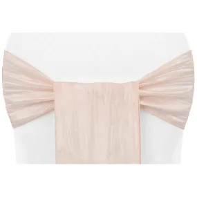 Accordion Crinkle Taffeta Chair Sash - Blush/Rose Gold