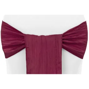 Accordion Crinkle Taffeta Chair Sash - Burgundy