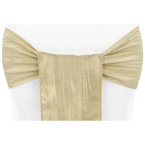 Accordion Crinkle Taffeta Chair Sash - Champagne