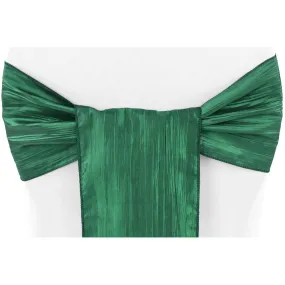 Accordion Crinkle Taffeta Chair Sash - Emerald Green