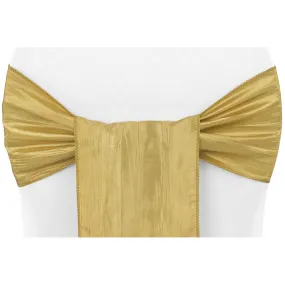 Accordion Crinkle Taffeta Chair Sash - Gold