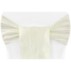 Accordion Crinkle Taffeta Chair Sash - Ivory