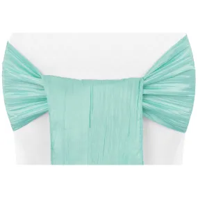 Accordion Crinkle Taffeta Chair Sash - Turquoise