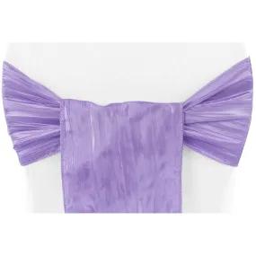 Accordion Crinkle Taffeta Chair Sash - Victorian Lilac/Wisteria