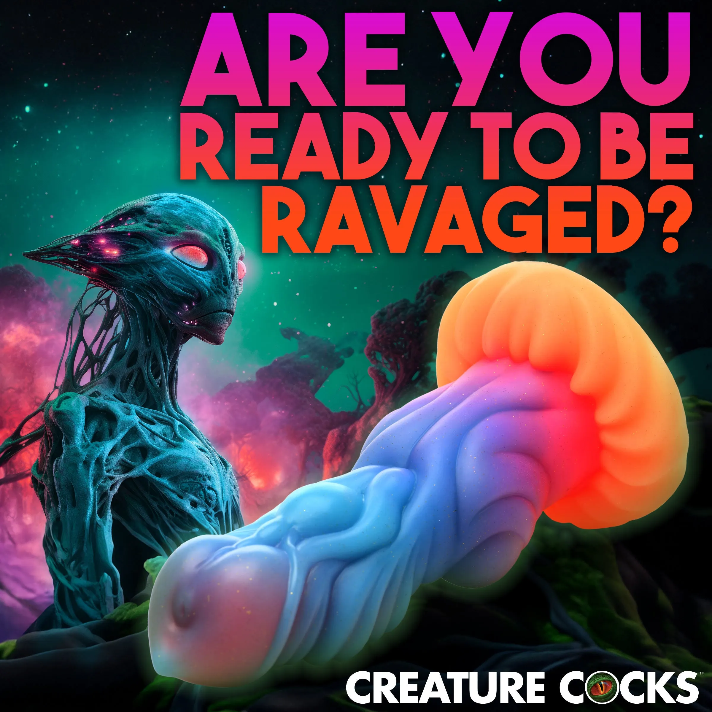 Alien Invader Glow In The Dark Dildo