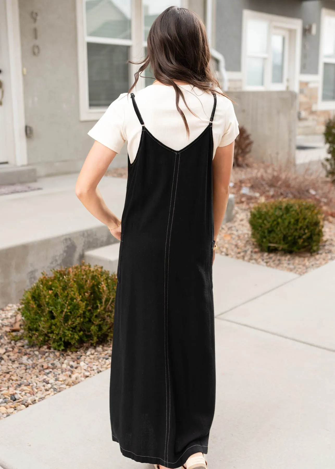 Amberlyn Black Overall Dress