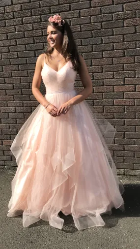 Angelina blush sparkle ballgown  prom dress, bridesmaid dress