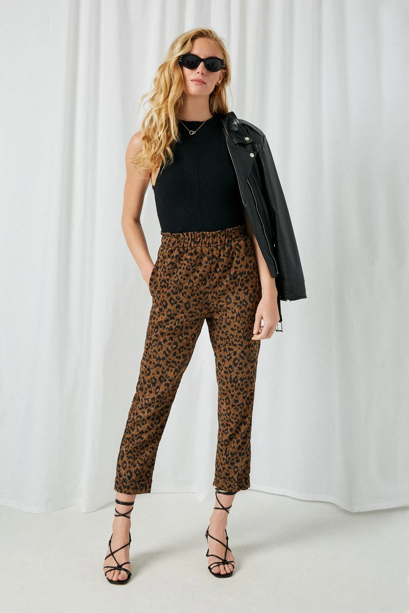 Animal Print Corduroy Pants