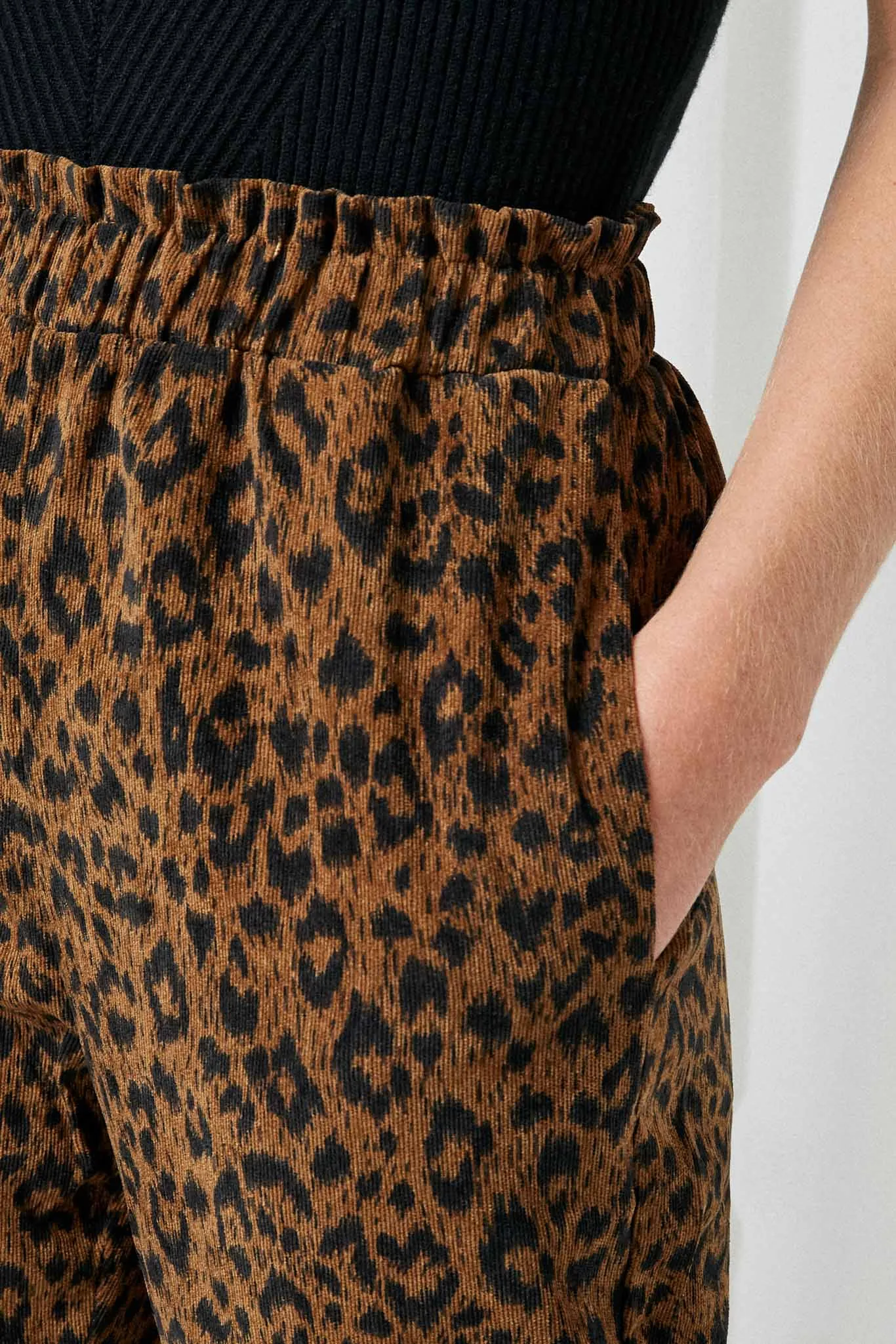 Animal Print Corduroy Pants