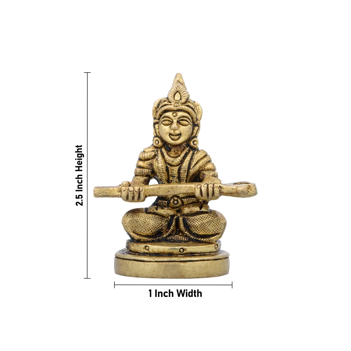 Annapurna Devi Murti - 2.5 x 1 Inches | Antique Brass Idol/ Annapoorani Statue for Pooja/ 150 Gms Approx