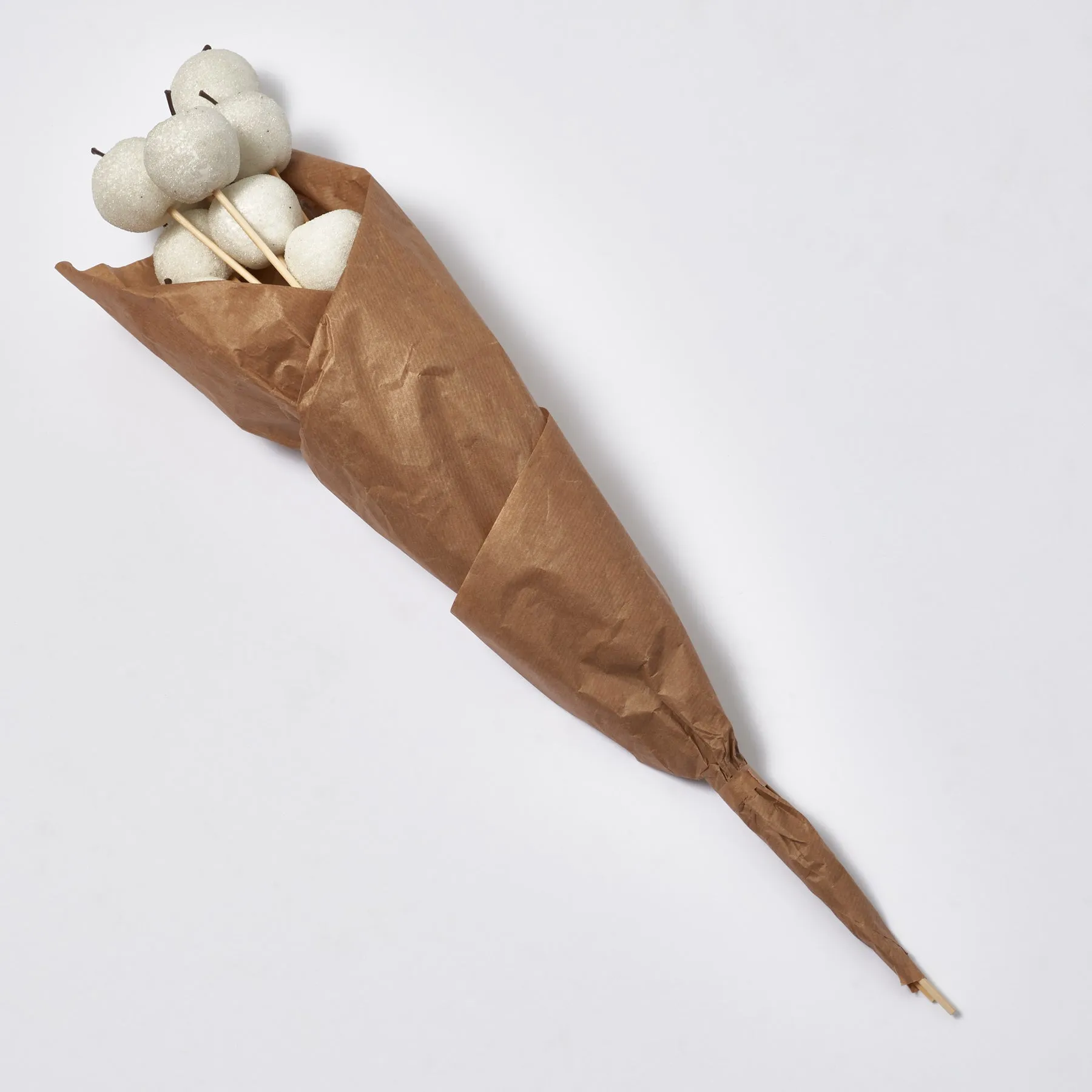 Artificial Fruit White Sugar Coated Candied Apple Bouquet Bundle of 10 Sticks
