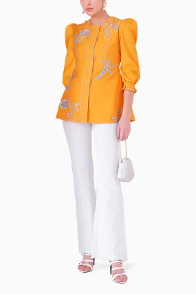Bahama Sunset Orange and White Top with Denim
