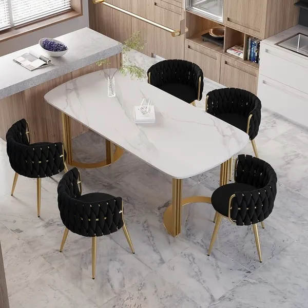 Barrel Back Dining Chair Round Accent Chair with Velvet Upholstery