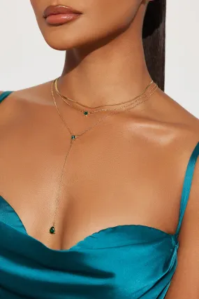 Beauty Overall Layered Necklace - Gold/Green