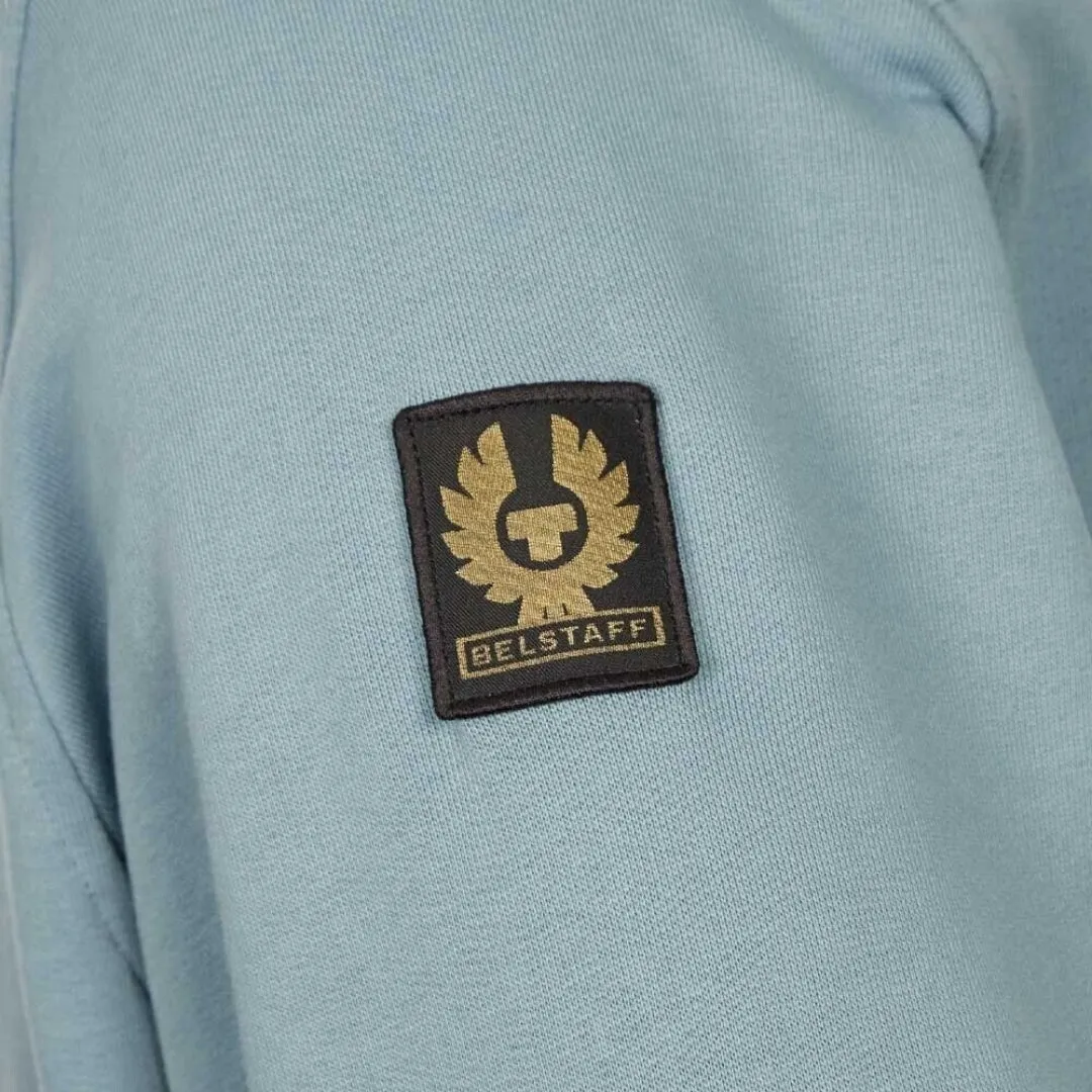 Belstaff Patch Logo Artic Blue Zip Up Hoodie