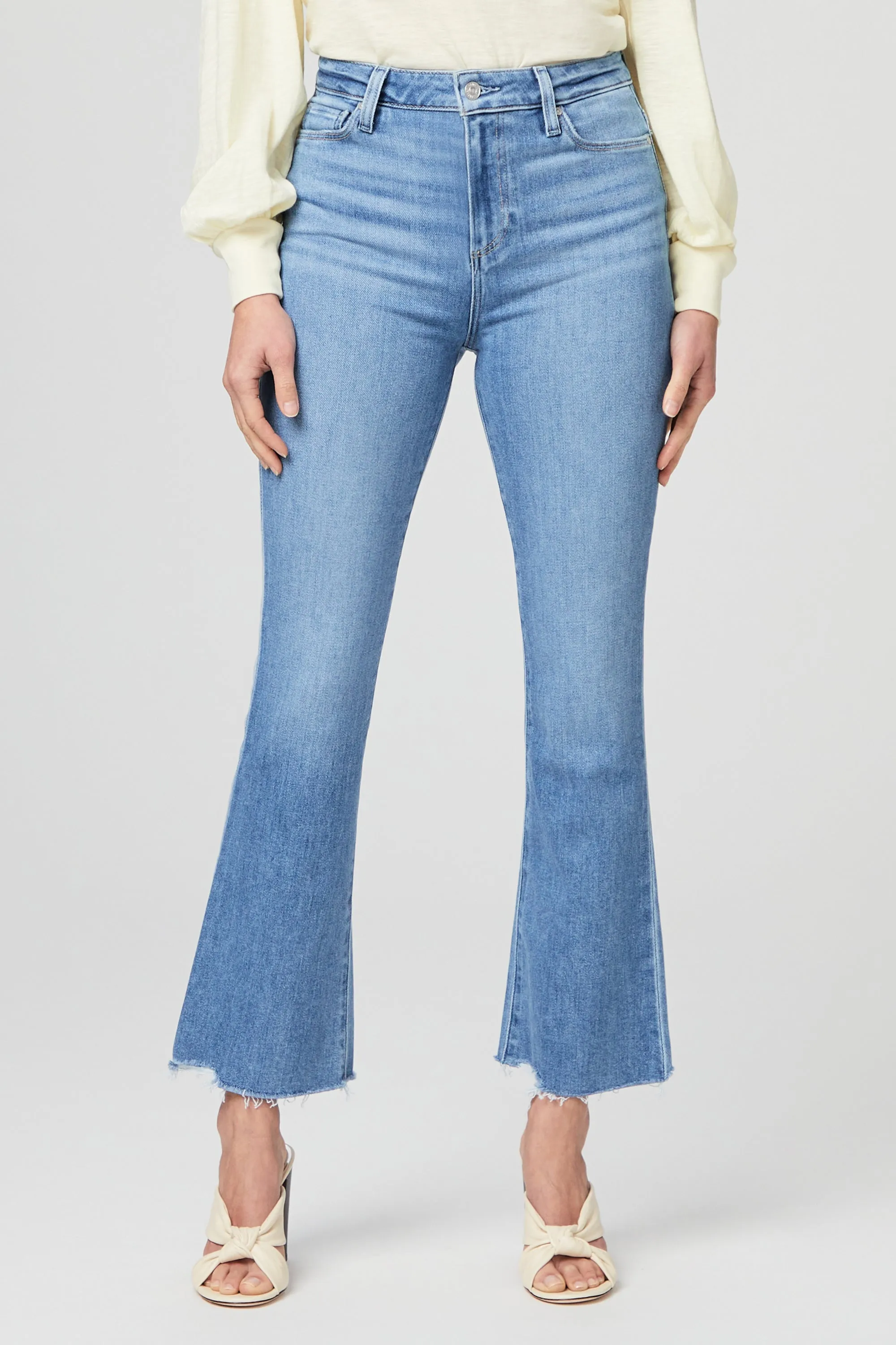 BEST SELLER!! PAIGE "Claudine" High Waist Crop Flare in Darling