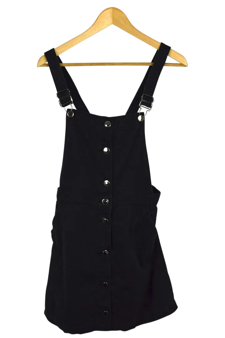 Black Denim Overall Dress