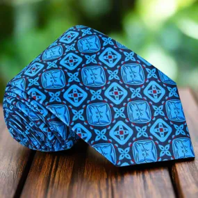 Blue Gemstones Geometric Necktie