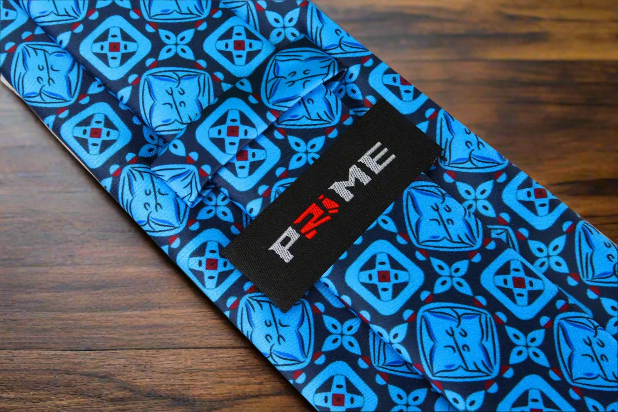 Blue Gemstones Geometric Necktie