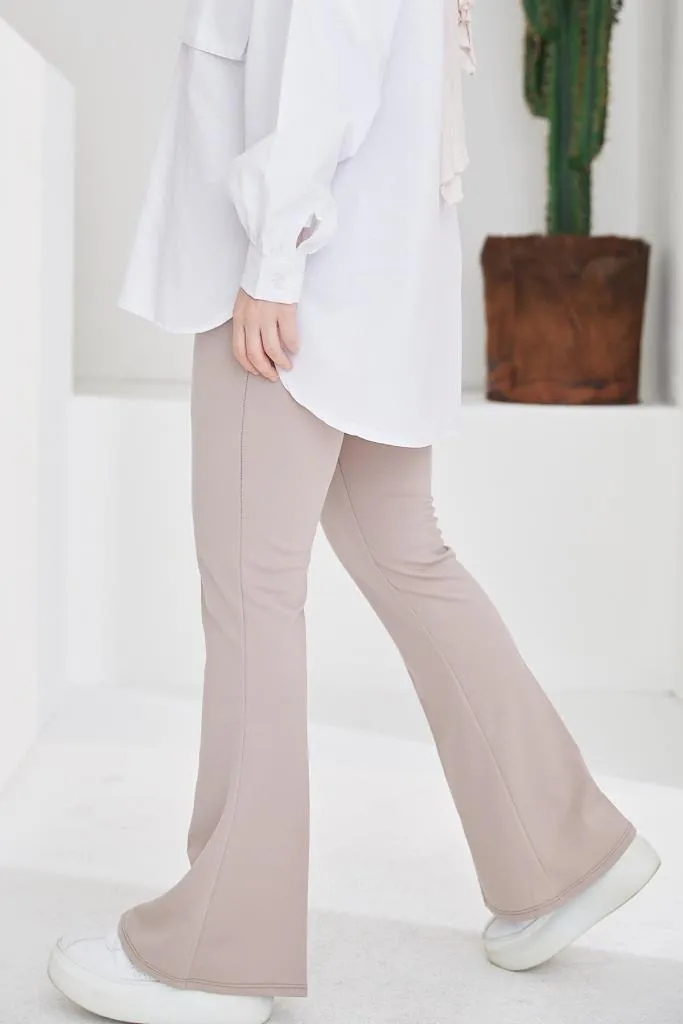 BNG Women Spanish Flared Fabric Pants Mink - Clermont