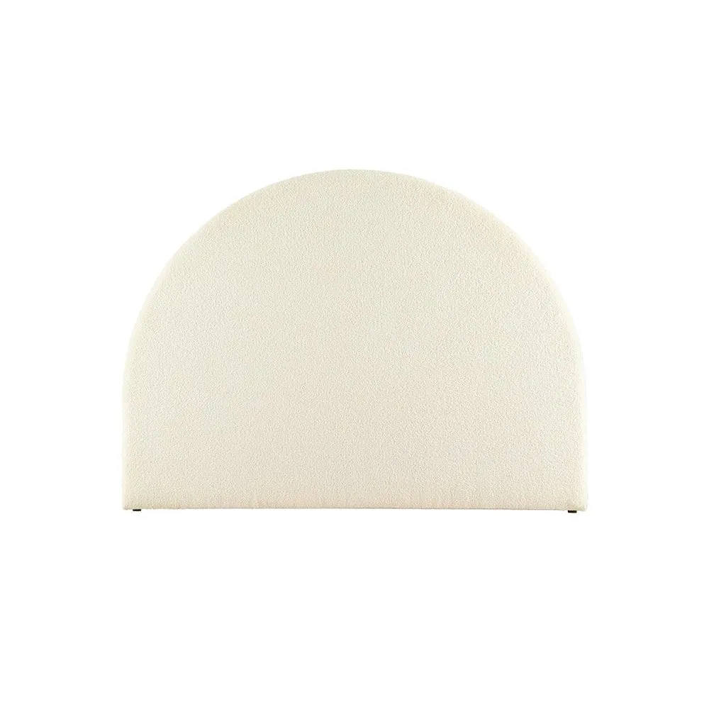 Bouclé Arched Double Bed Head White