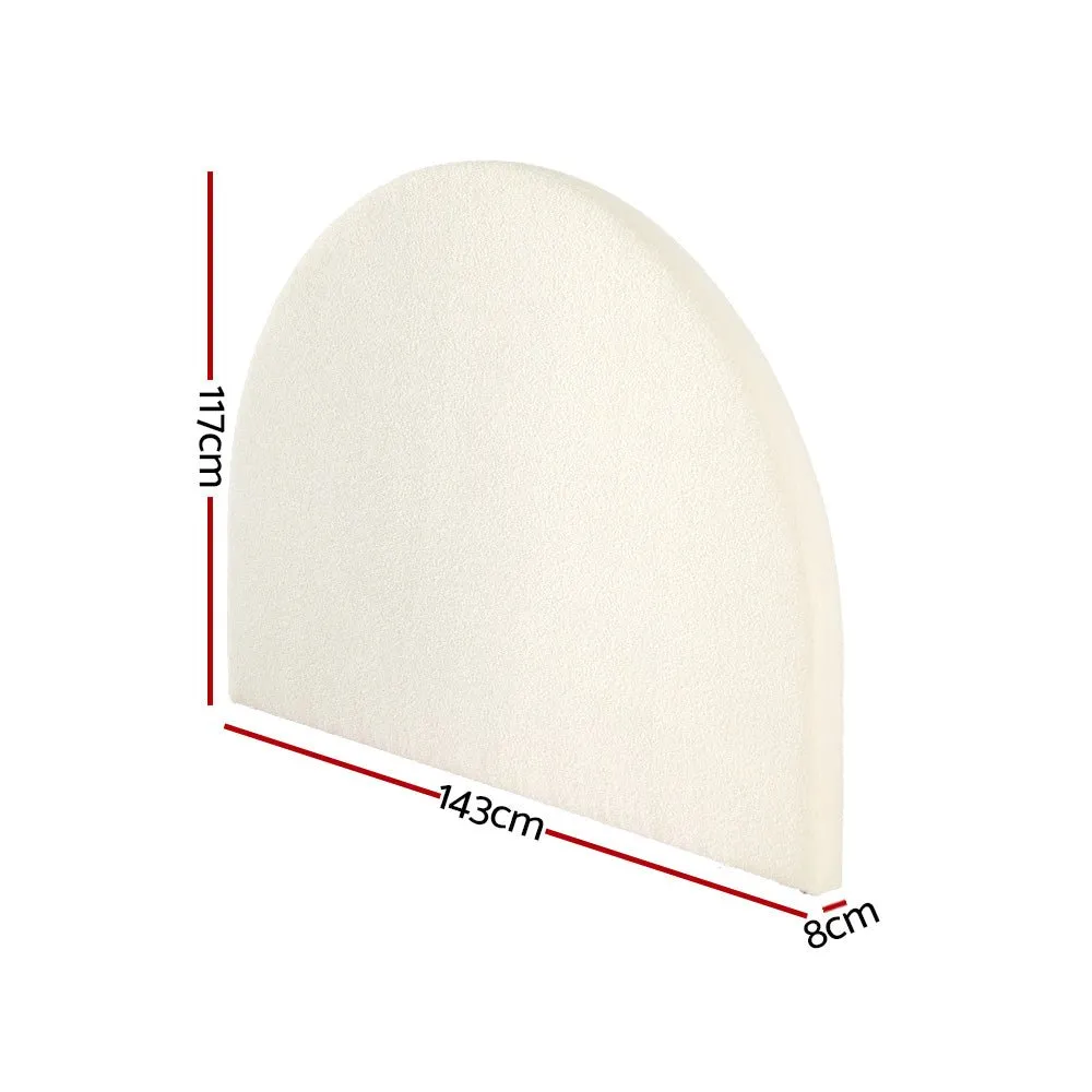 Bouclé Arched Double Bed Head White