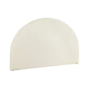 Bouclé Arched King Bed Head White