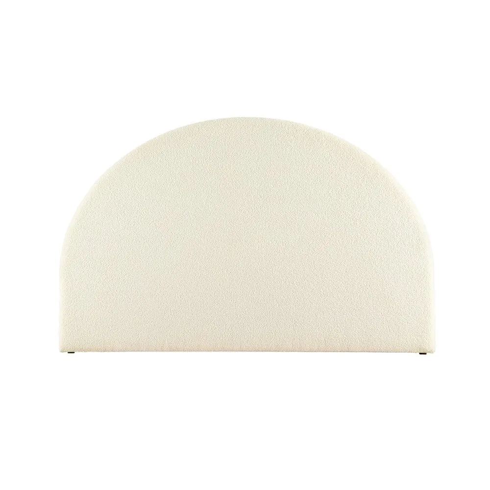 Bouclé Arched King Bed Head White