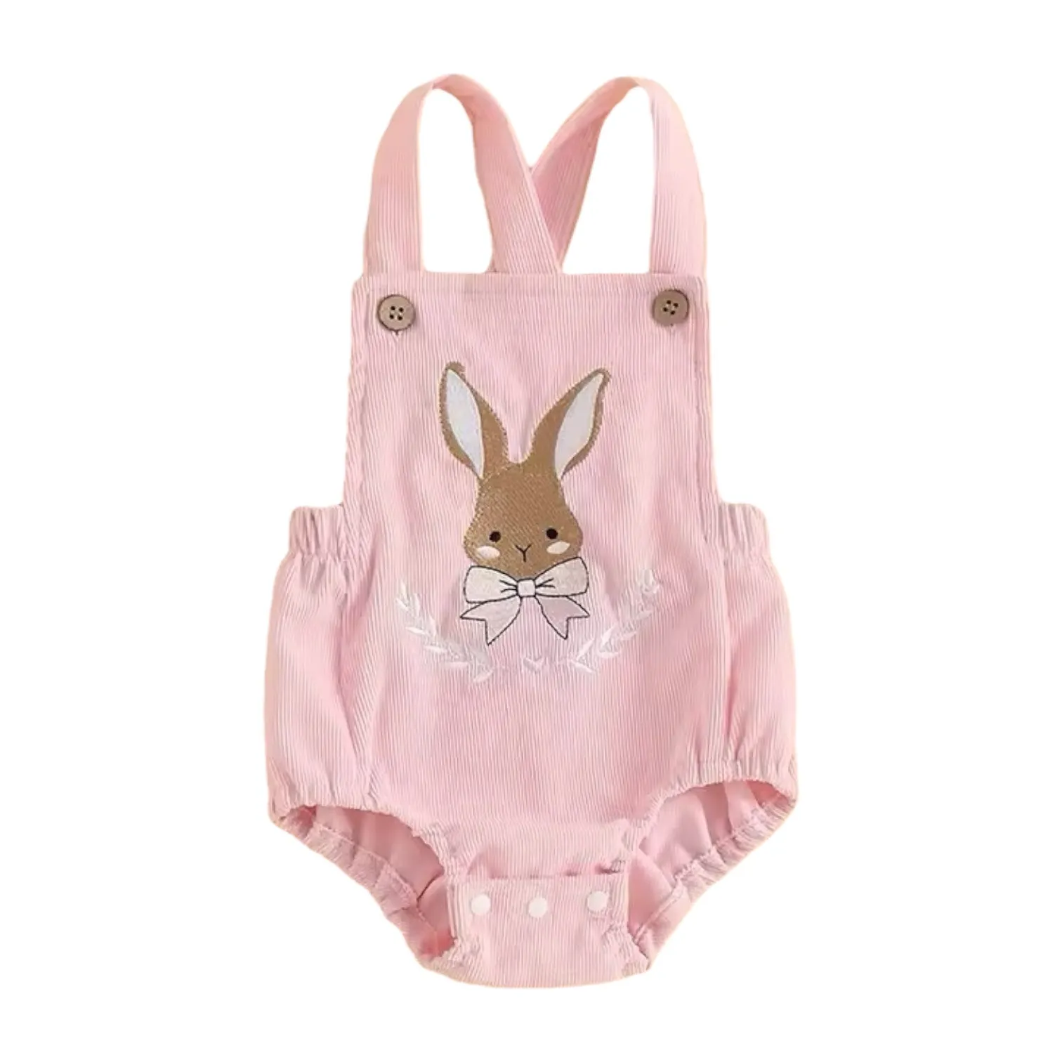 Bunny Embroidered Corduroy Overall