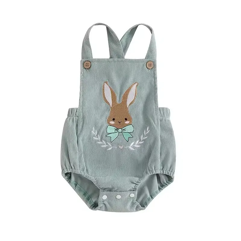 Bunny Embroidered Corduroy Overall