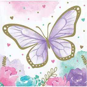 Butterfly Shimmer Beverage Napkins (16ct)