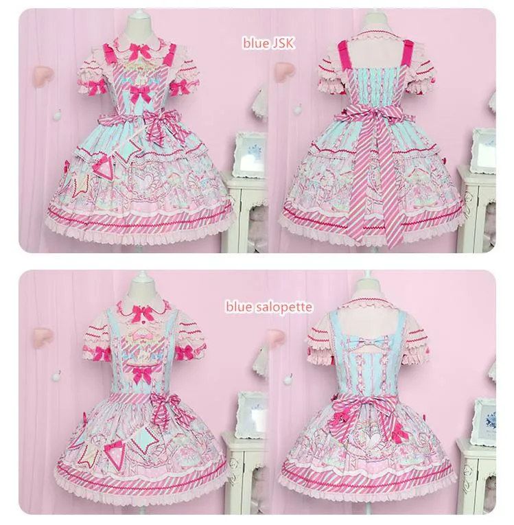 (Buyforme)Letters from Unknown Star~Candy Park Salopette Sweet Lolita Jumper Dress Set