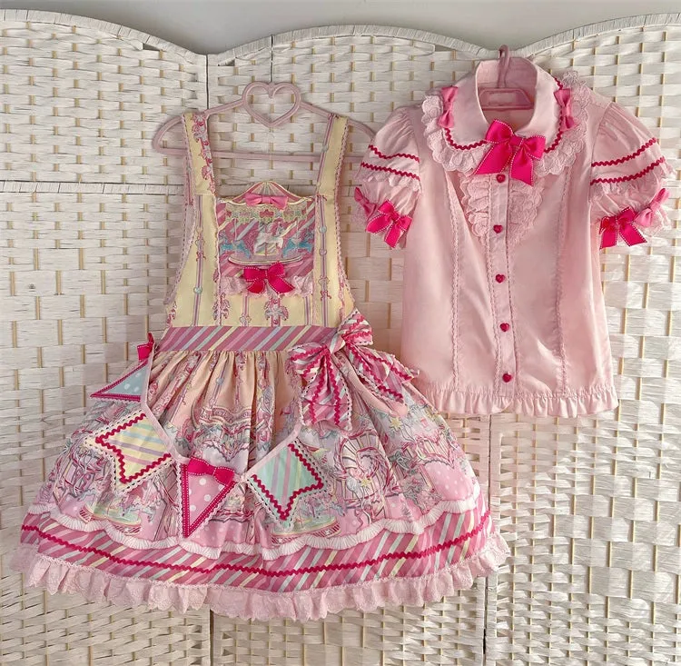 (Buyforme)Letters from Unknown Star~Candy Park Salopette Sweet Lolita Jumper Dress Set