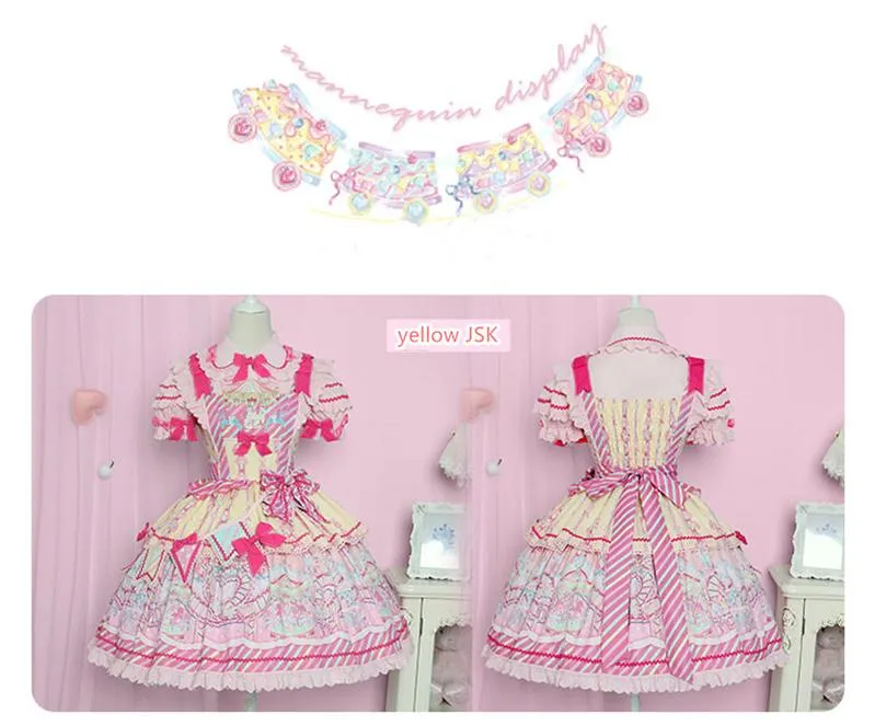 (Buyforme)Letters from Unknown Star~Candy Park Salopette Sweet Lolita Jumper Dress Set