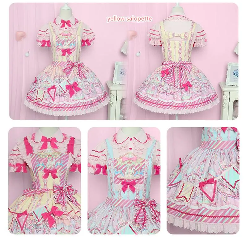 (Buyforme)Letters from Unknown Star~Candy Park Salopette Sweet Lolita Jumper Dress Set