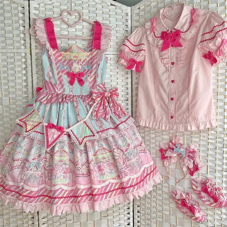 (Buyforme)Letters from Unknown Star~Candy Park Salopette Sweet Lolita Jumper Dress Set