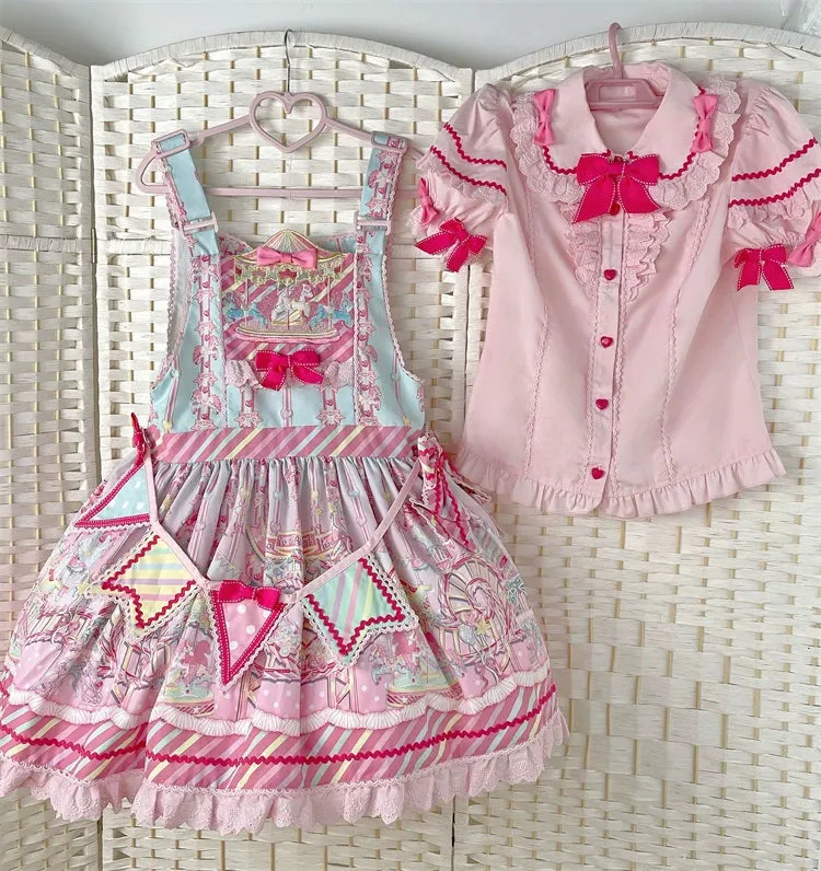 (Buyforme)Letters from Unknown Star~Candy Park Salopette Sweet Lolita Jumper Dress Set
