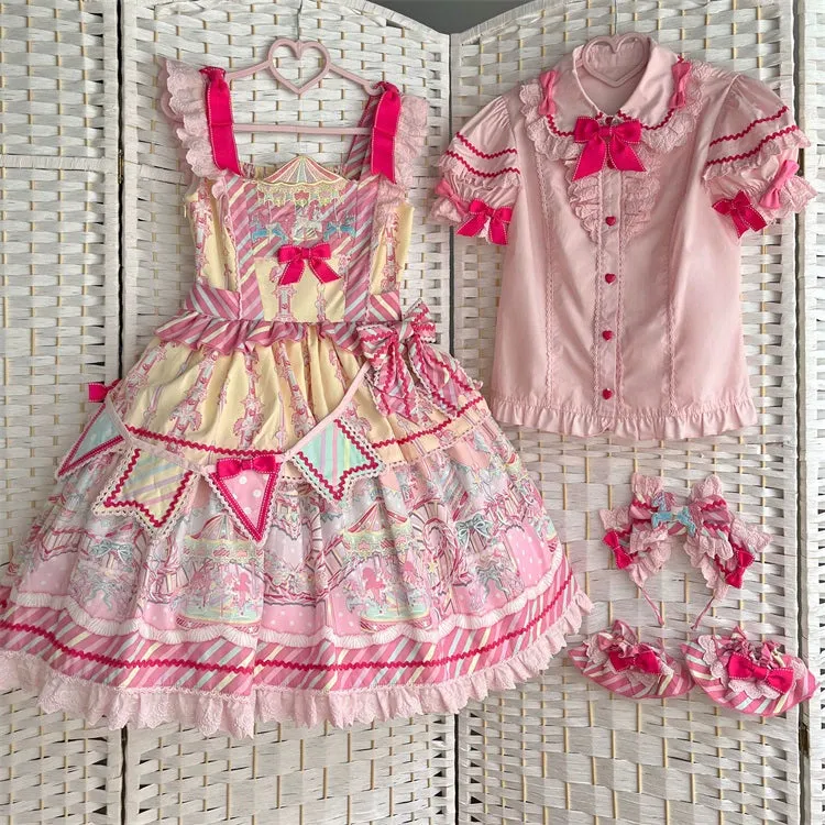 (Buyforme)Letters from Unknown Star~Candy Park Salopette Sweet Lolita Jumper Dress Set