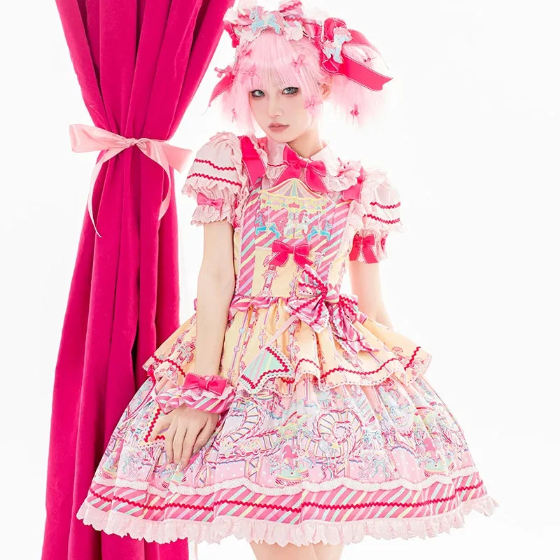 (Buyforme)Letters from Unknown Star~Candy Park Salopette Sweet Lolita Jumper Dress Set