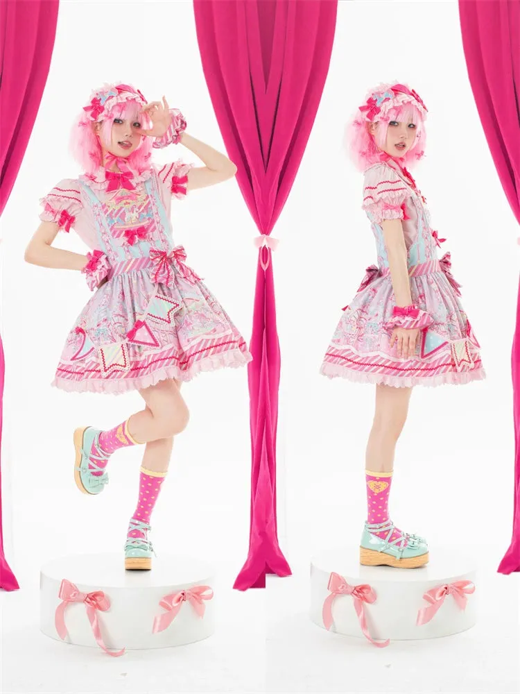 (Buyforme)Letters from Unknown Star~Candy Park Salopette Sweet Lolita Jumper Dress Set