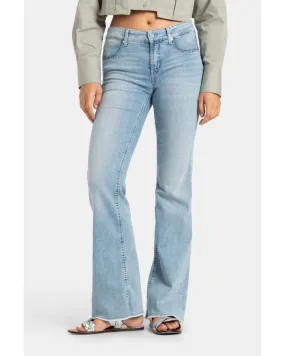 Cambio Paris Flared Fringed Hem Jeans